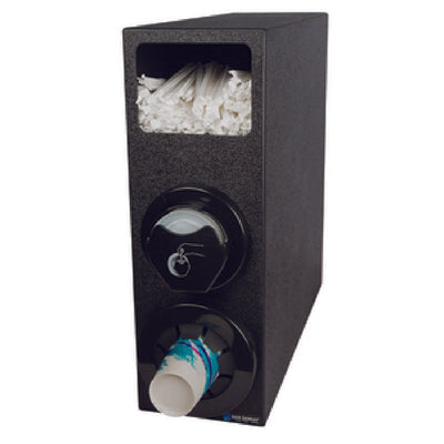 Carlisle L22CS2951BK 7-3/4 Inch Cup Dispenser and Lid Cabinet Black Plastic