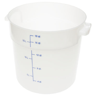 Carlisle 1097802 18 Quart Food Storage Container Round with Handles Polycarbonate White