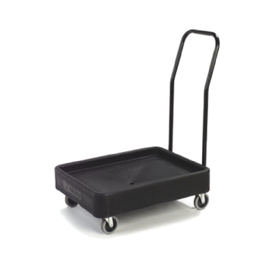 Carlisle XDL3000H03 28 Inch Platform Heavy Duty Food Carrier Dolly with Push Handle Black Polyethylene