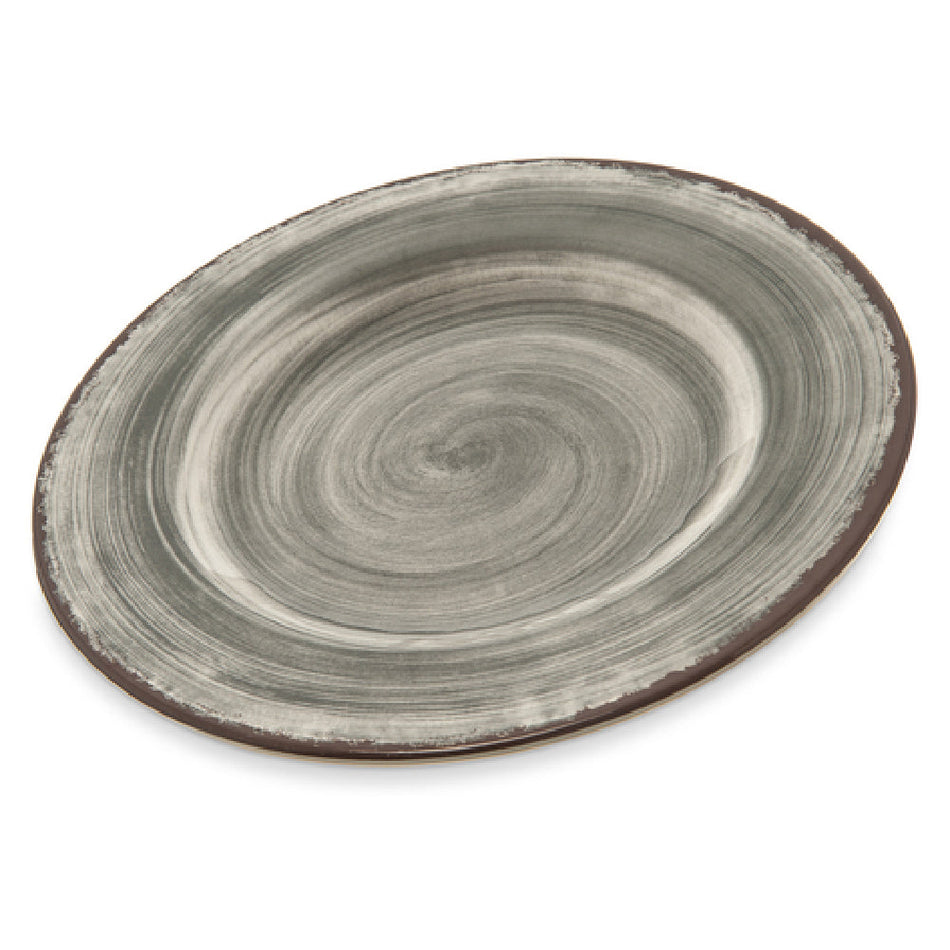 Carlisle 5400218 9 Inch Diameter Salad Plate with Swirl Design Melamine Gray