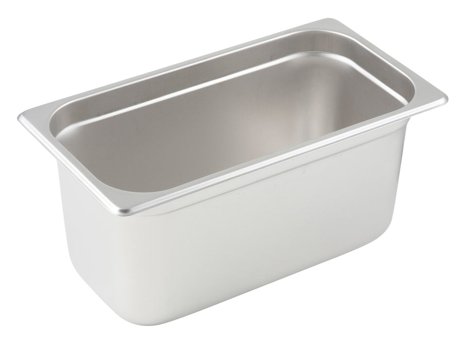 Winco SPJL-306 12-3/4 Inch Steam Table Pan 25 Gauge Anti-Jamming Stainless Steel