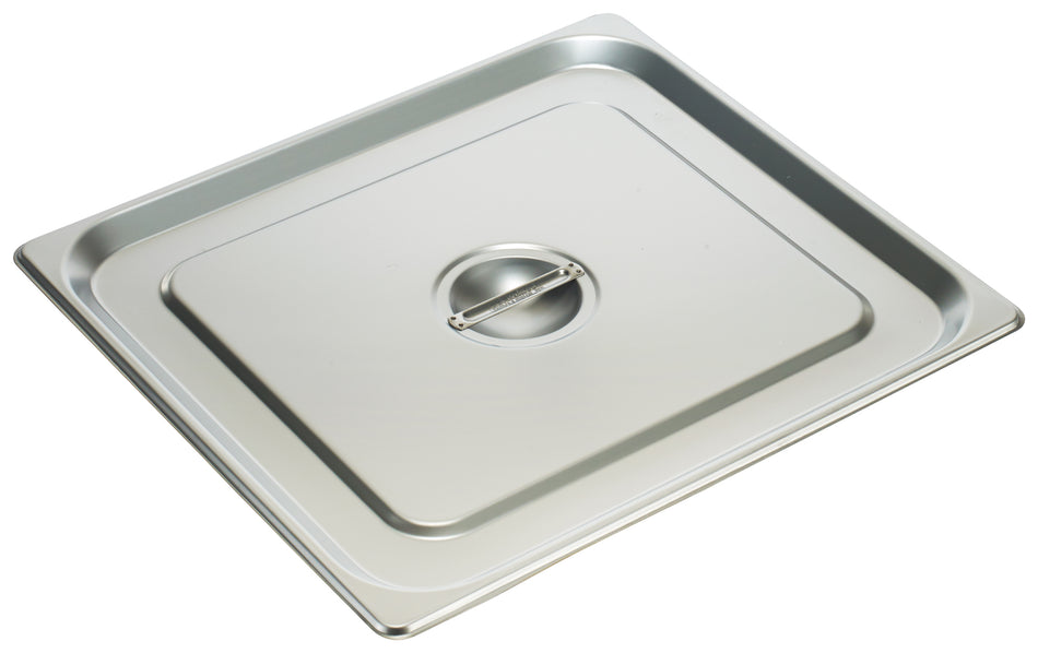 Winco SPSCTT 2/3 Size Solid Stainless Steel Steam Table Pan Cover with Handle