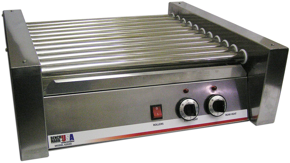 Winco 62030 22 Inch Benchmark Hot Dog Roller Grill Stainless Steel Electric with Non-stick Rollers
