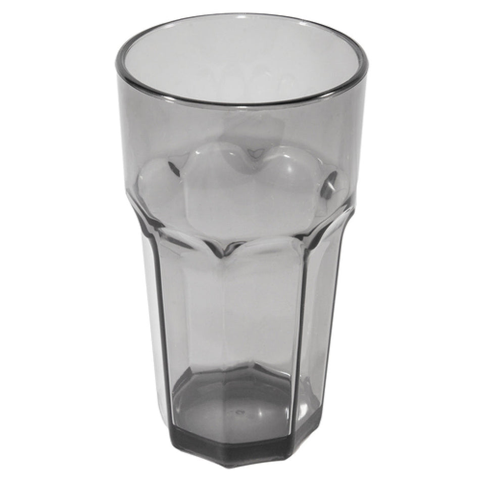 Carlisle 582018 20 Oz Faceted Tumbler Plastic Stain Chip Break Resistant Black Smooth