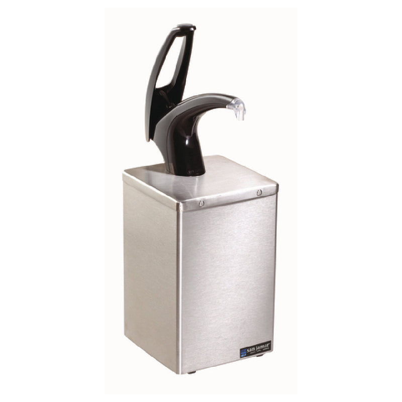 Carlisle P4800BK 7 Inch Condiment Dispenser Pump Style Countertop Stainless Steel with Pump