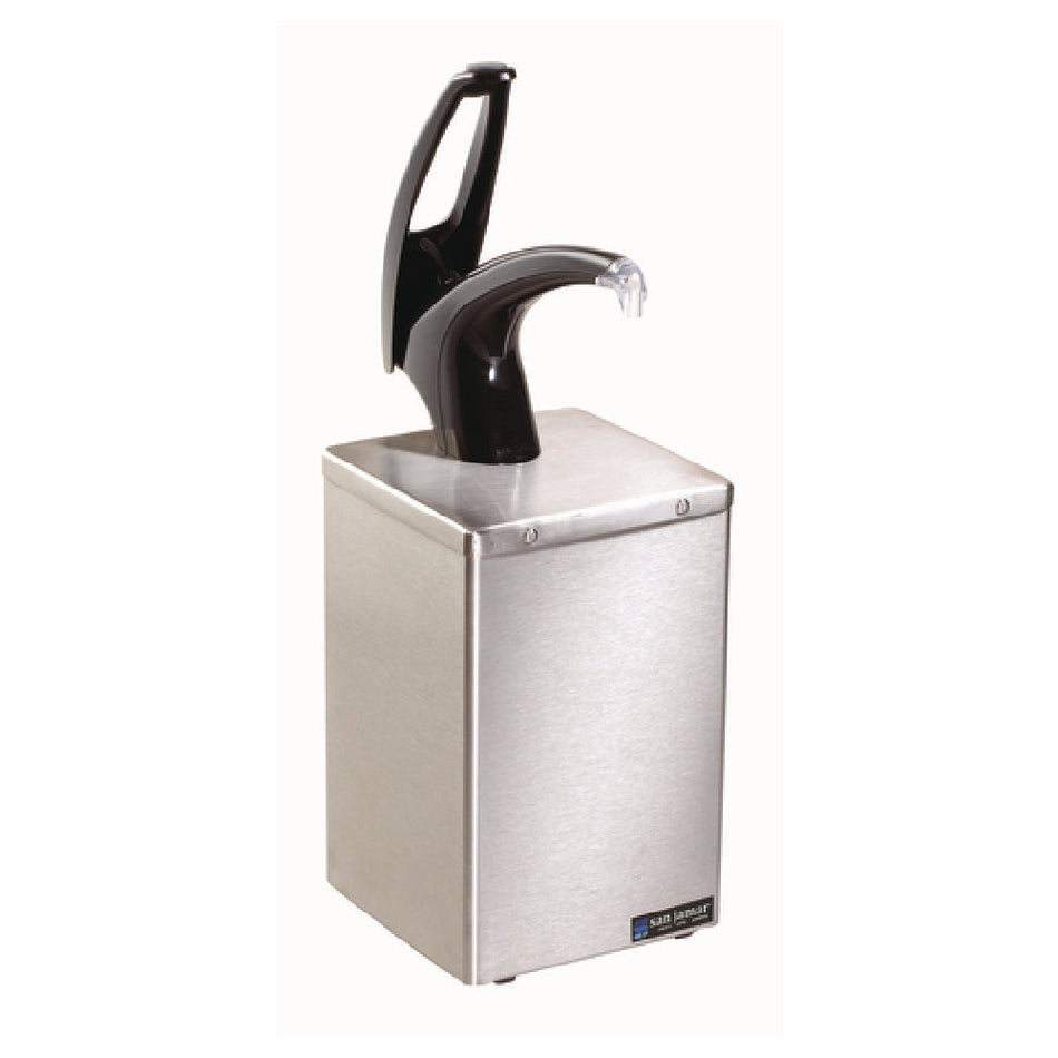Carlisle P4800BK 7 Inch Condiment Dispenser Pump Style Countertop Stainless Steel with Pump