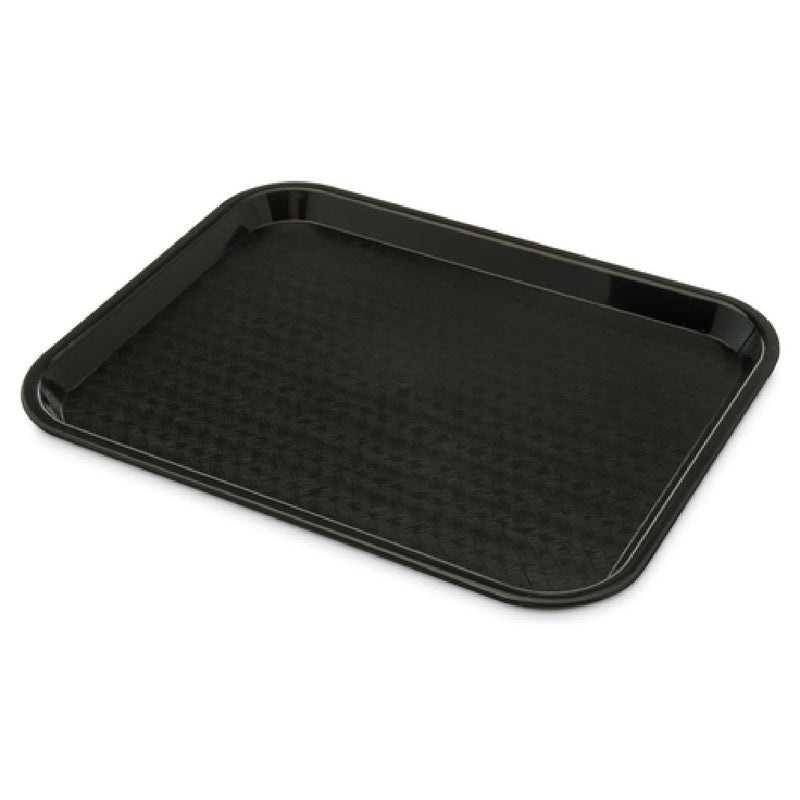Carlisle CT101403 10 Inch Black Rectangular Cafeteria Tray Polypropylene with Drying lugs