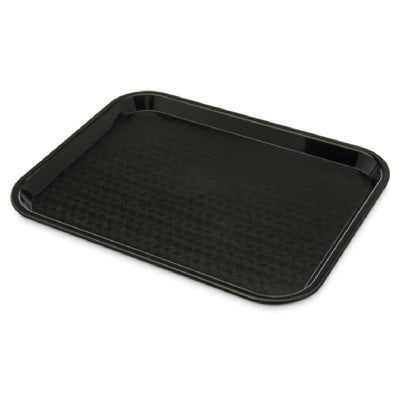 Carlisle CT101403 10 Inch Black Rectangular Cafeteria Tray Polypropylene with Drying lugs