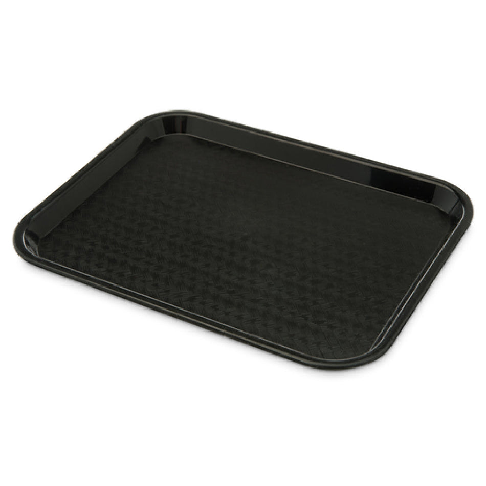 Carlisle CT101403 10 Inch Black Rectangular Cafeteria Tray Polypropylene with Drying lugs