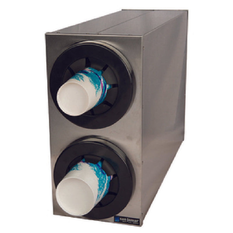 Carlisle C2852 24-3/8 Inch Stainless Steel Beverage Dispenser with Dual Cup Dispensers