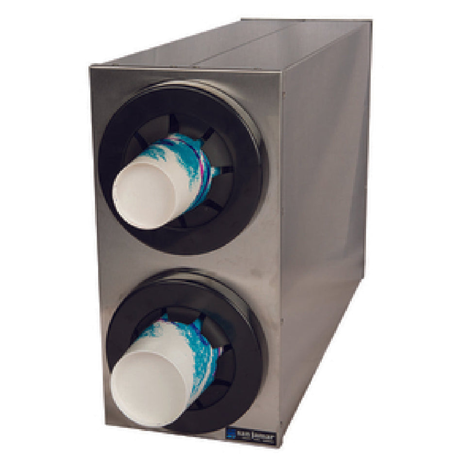 Carlisle C2852 24-3/8 Inch Stainless Steel Beverage Dispenser with Dual Cup Dispensers