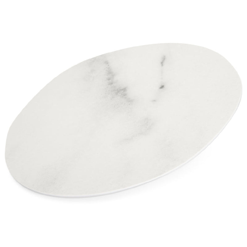 Carlisle 5310437 9 Inch Freeform Plate Rimless Stain Resistant Melamine White Marble Matte Finish