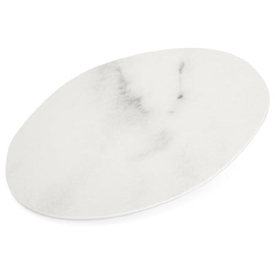 Carlisle 5310437 9 Inch Freeform Plate Rimless Stain Resistant Melamine White Marble Matte Finish