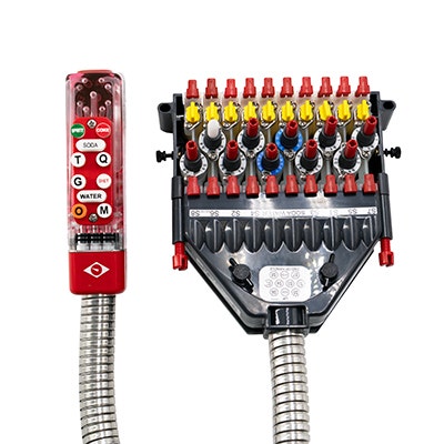 Taprite Rattler II Bargun, 10 Button, 30" Hose, Red | 954C-1062-1F001