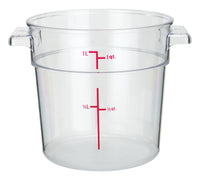 Winco PCRC-1 1 Quart Round Food Storage Container Polycarbonate Clear