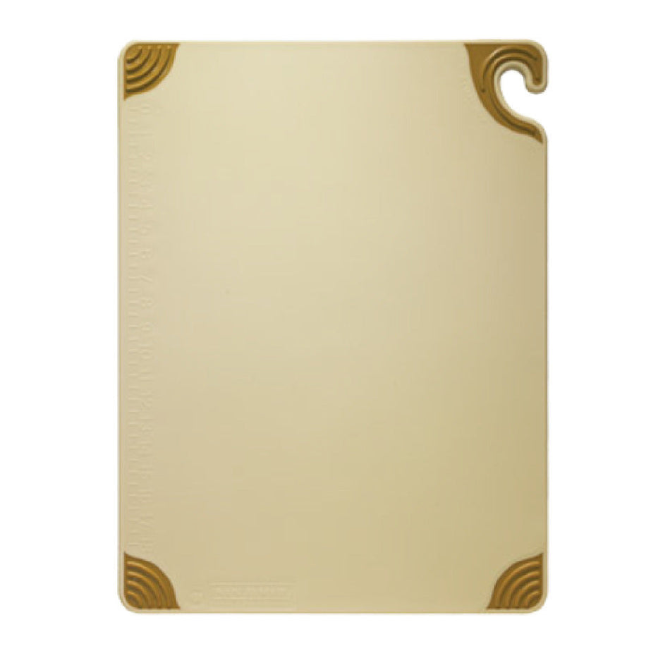 Carlisle CBG912BR 12 Inch Brown Saf-T-Grip Cutting Board with Integrated Ruler