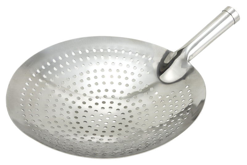 Winco SC-12 12 Inch Diameter Perforated Skimmer Stainless Steel with Ergonomic Handle