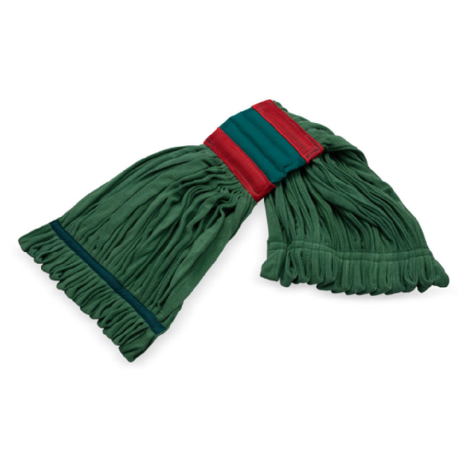 Carlisle 36942009 Large Looped-end Mop Head Green Microfiber Red Band