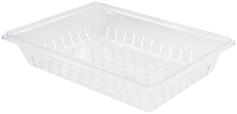 Winco PFSF-5C 26 Inch Width Rectangular Colander Clear Polycarbonate with Lightweight Design