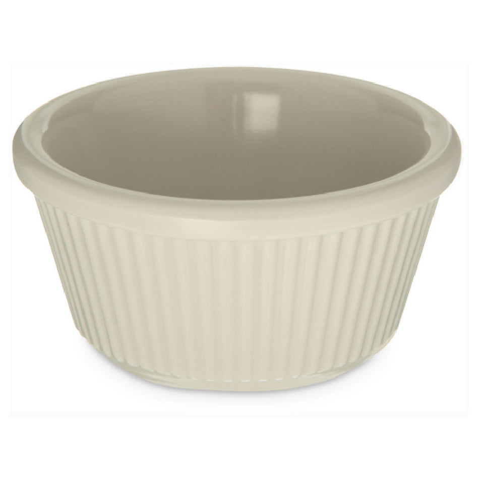 Carlisle S29342 3 Oz Ramekin Fluted Dishwasher Safe Stain Resistant Melamine Bone