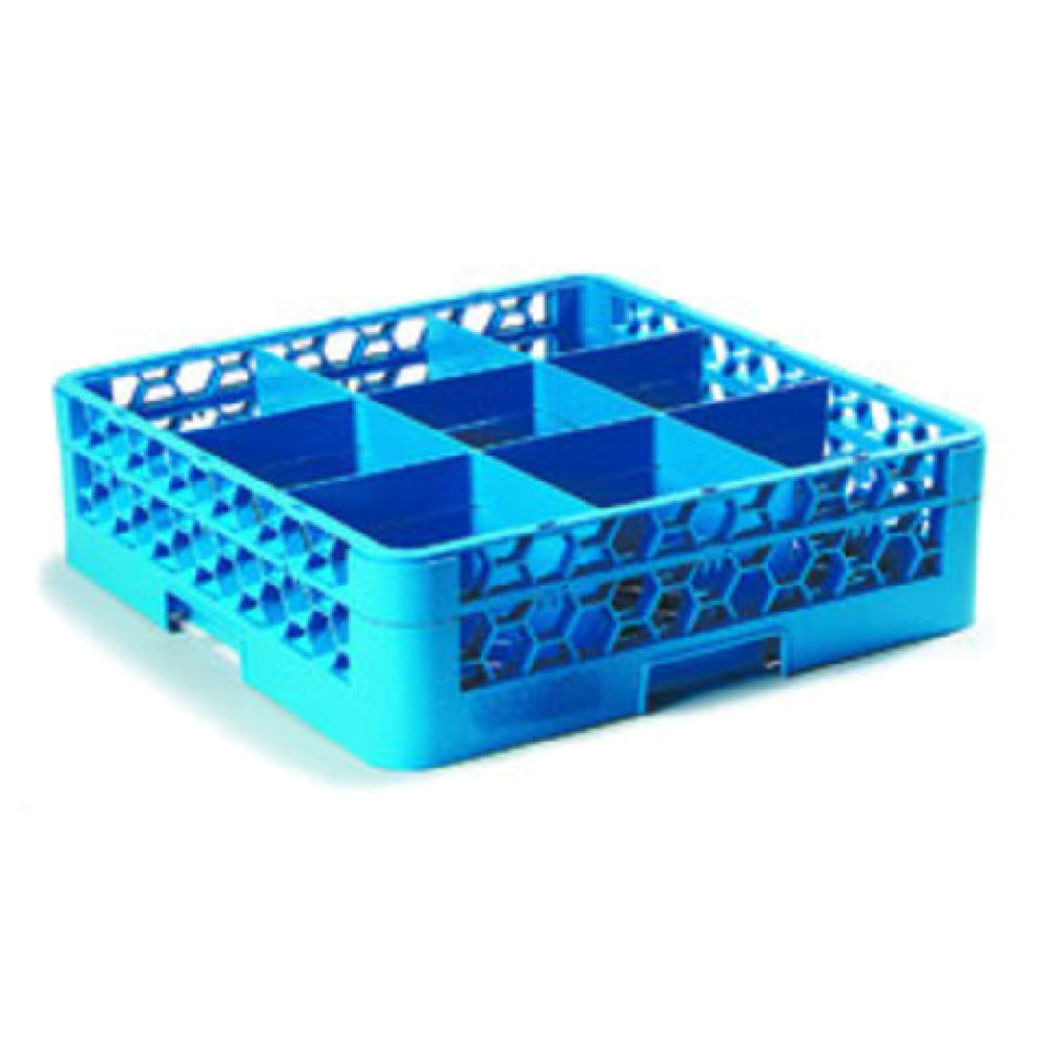 Carlisle RG9-114 19-3/4 Inch Dishwasher Glass Rack Blue Polypropylene With Extender