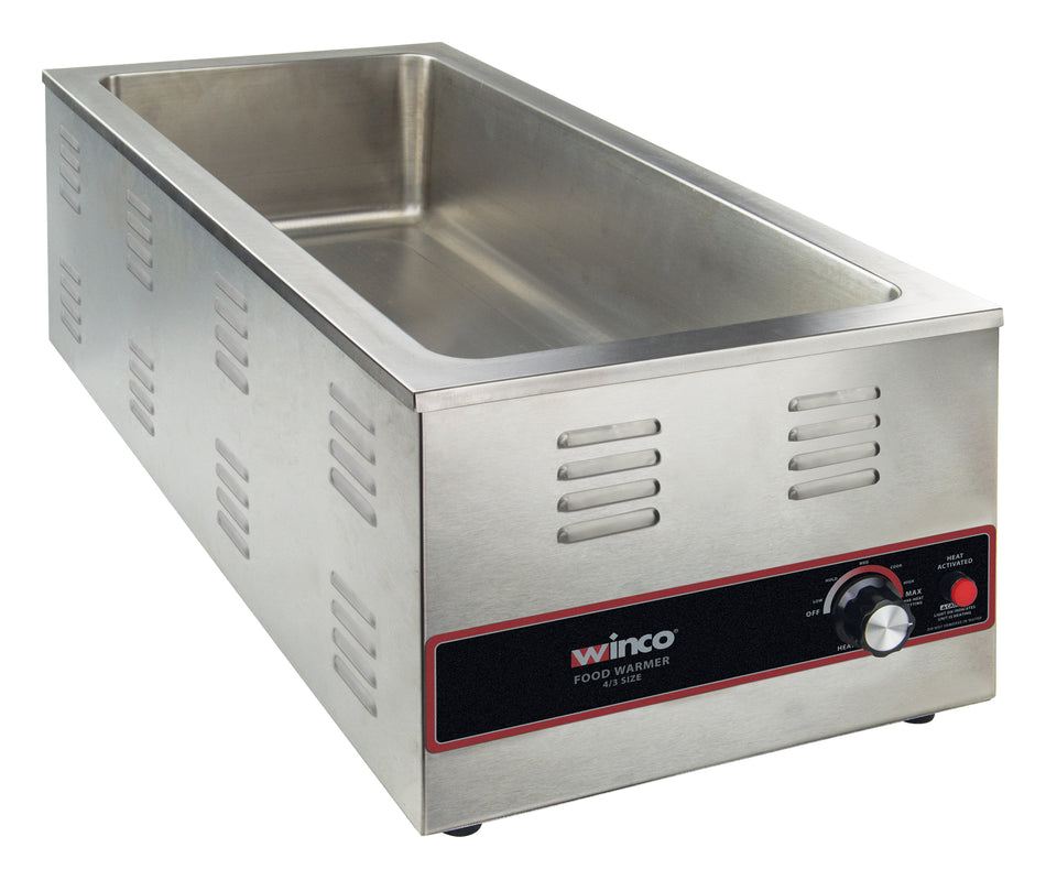 Winco FW-L600 14-5/8 Inch Electric Food Warmer Countertop Stainless Steel