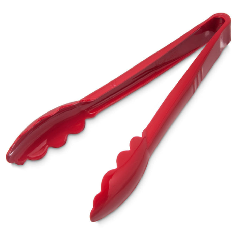 Carlisle 470905 9 Inch Utility Tongs Plastic One Piece Red NSF Made in USA