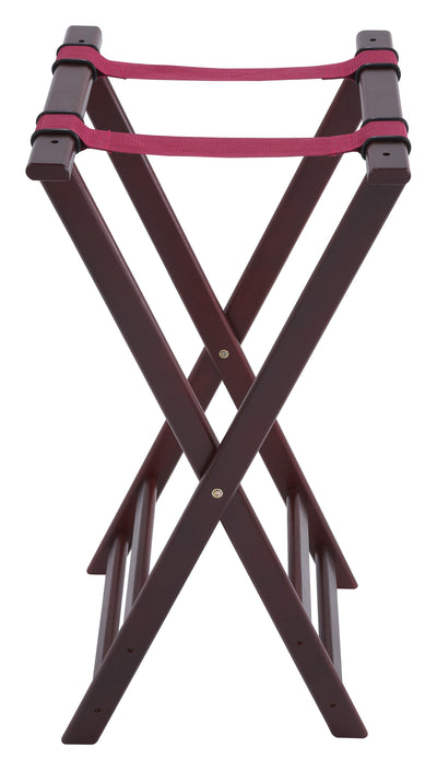 Winco TR-34W 32 Inch Tray Stand Rubberwood Mahogany Finish