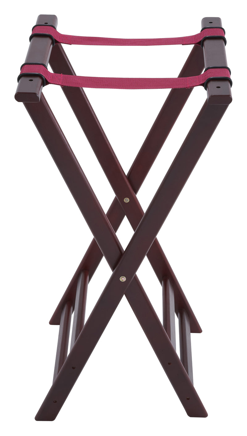 Winco TR-34W 32 Inch Tray Stand Rubberwood Mahogany Finish