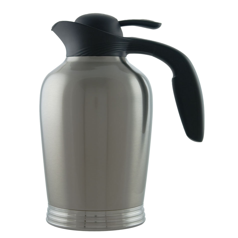 ErgoServ® 1.9-Liter Stainless Vacuum Insulated Carafe with Push Button Lid in  Brushed Stainless and Black