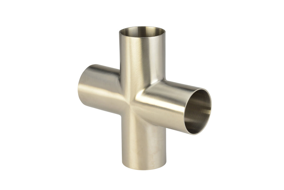4" Butt-Weld Cross - Polished (9WWWW)  - T316L Stainless Steel - Wayland Industries - W69WWWW-4-7