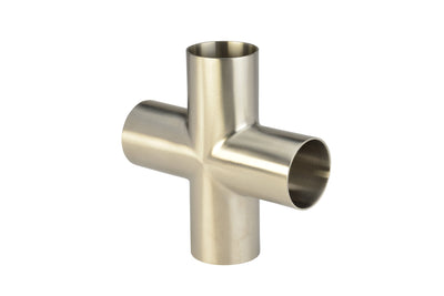 6" Butt-Weld Cross - Polished (9WWWW)  - T316L Stainless Steel - Wayland Industries - W69WWWW-6-7