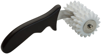 Winco RD-4P 4 Inch Roller Docker Manual Tool with Molded Plastic Handle Black