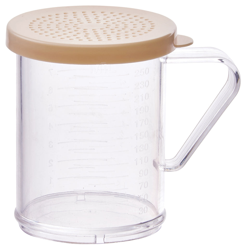 Winco PDG-10B 10 Oz Shaker/Dredge With Handle Beige Polycarbonate
