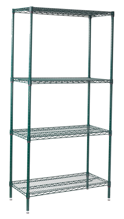 Winco VEXS-1836 36 Inch Wire Shelving Set 4 Tiers Epoxy Coated Metal