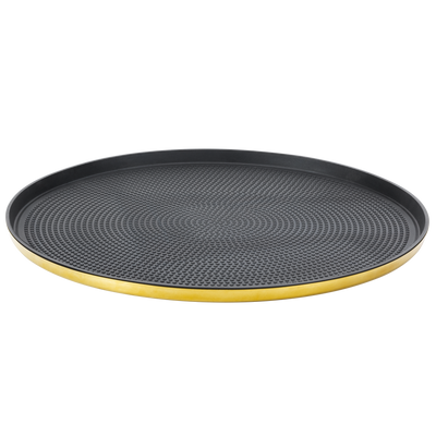 Modern Edge Large 14" Round Serving Tray in Vintage Gold