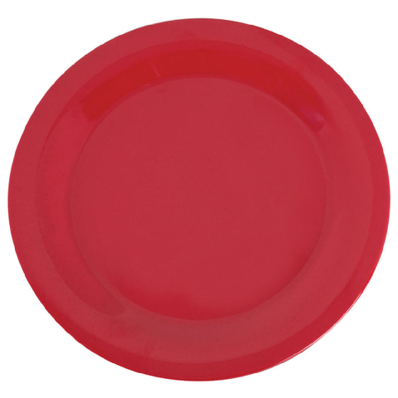 Carlisle 3300205 10-1/2 Inch Narrow Rim Dinner Plate Break Resistant Melamine Red