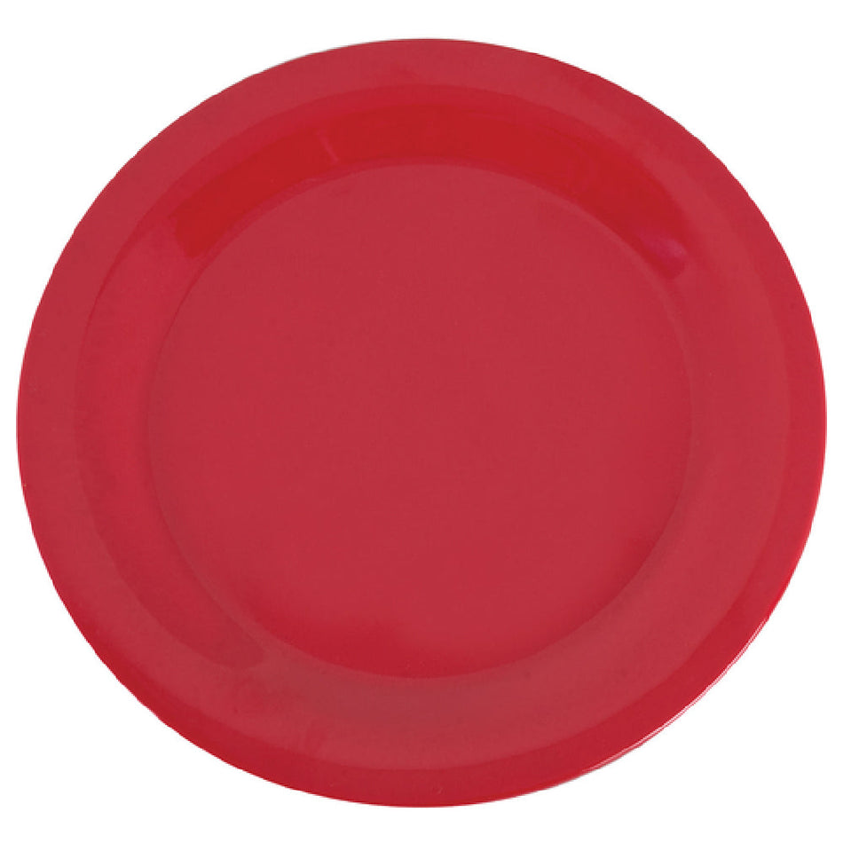 Carlisle 3300205 10-1/2 Inch Narrow Rim Dinner Plate Break Resistant Melamine Red