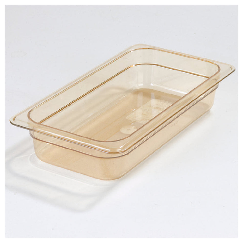 Carlisle 3086013 12.75 Inch High Heat Hot Food Pan 2.4 Quart Amber Polyether Sulfone