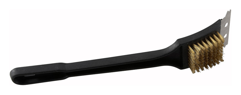 Winco BR-12 12 Inch Grill Brush with Brass Wire Bristles and Scraper