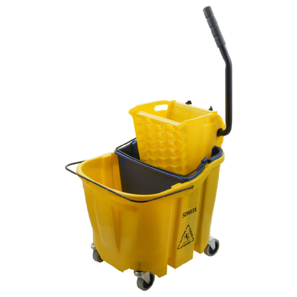 Carlisle 9690404 Mop Bucket Combo Side Press Wringer Yellow with Soiled Water Insert
