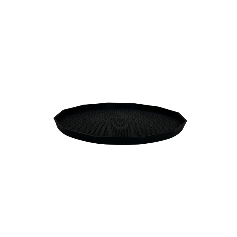12-Sided 9 in. Small Non-Slip Tray Replacement Silicone Insert in Black