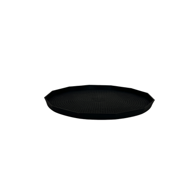12-Sided 9 in. Small Non-Slip Tray Replacement Silicone Insert in Black