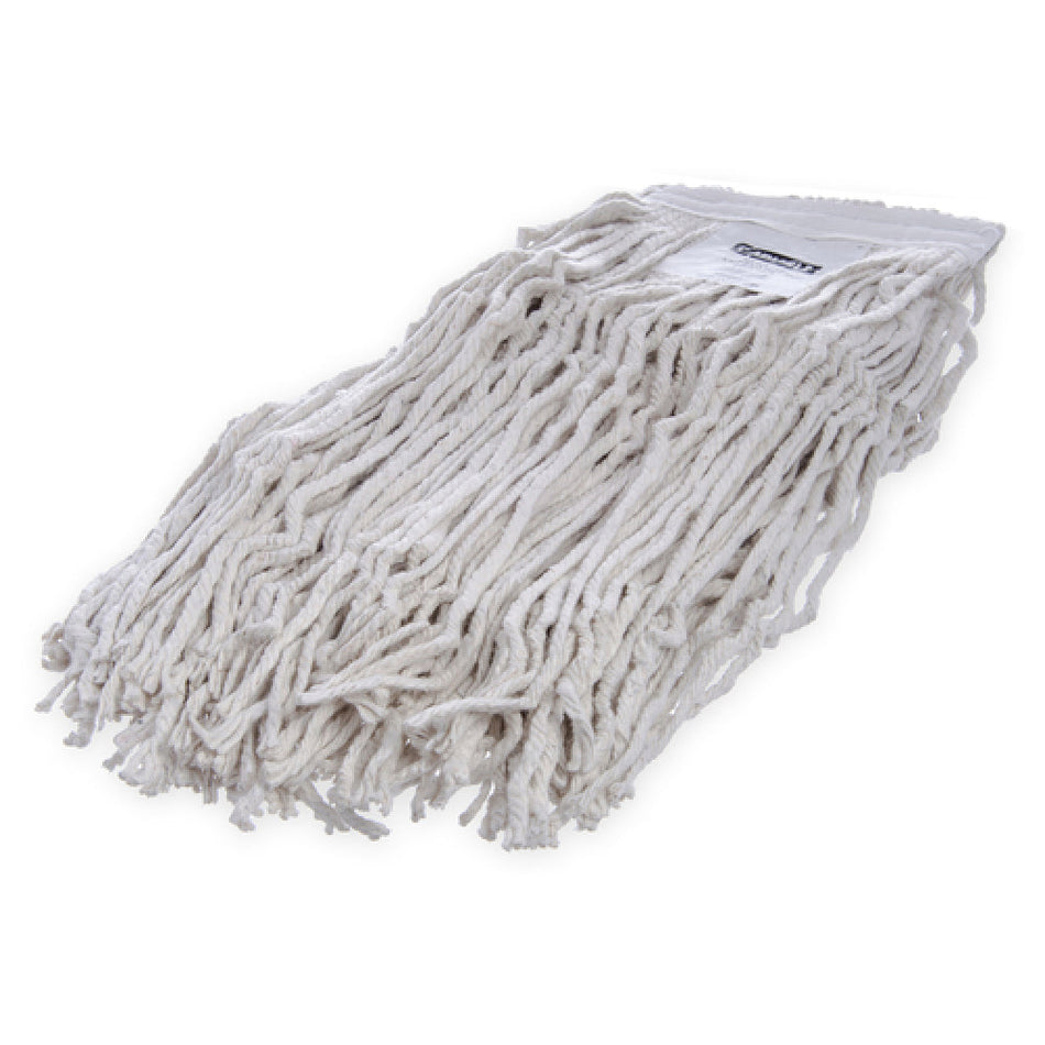 Carlisle 369824B00 18 Inch Large Wet Mop Head 4 Ply Cut End Cotton with Polyester Band