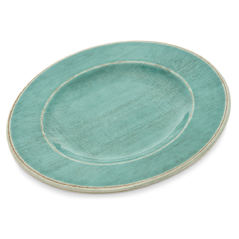 Carlisle 6400215 9 Inch Diameter Round Plate Melamine Aqua Dishwasher Safe