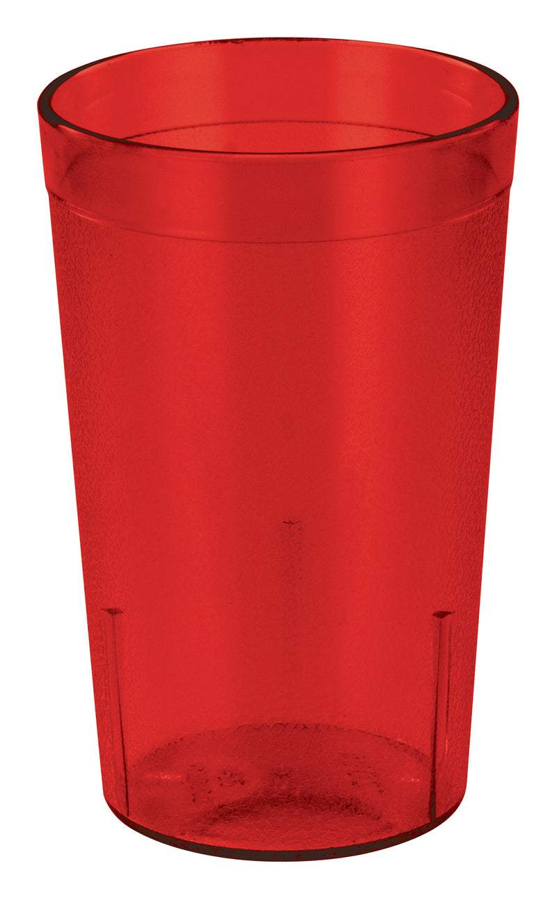 Winco PTP-09R 9-1/2 Oz Break-Resistant Plastic Tumbler Red Pebbled