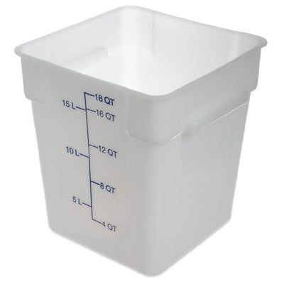 Carlisle 11965PE02 18 Qt Container Reinforced Stacking Lugs Polyethylene White