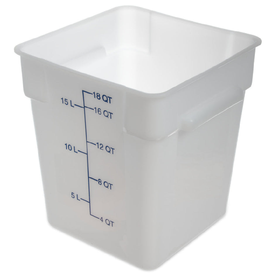Carlisle 11965PE02 18 Qt Container Reinforced Stacking Lugs Polyethylene White