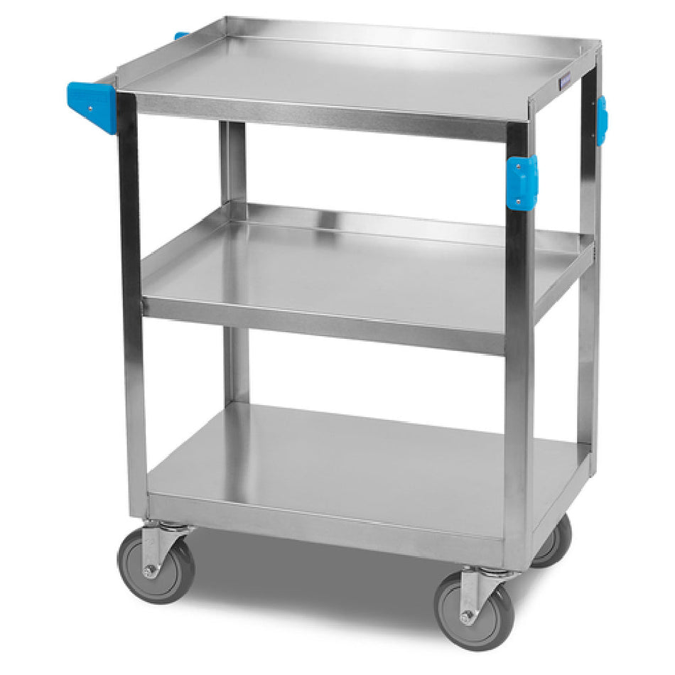 Carlisle UC3031524 26 Inch Utility Cart 300 lb Capacity Stainless Steel with 3 Shelves