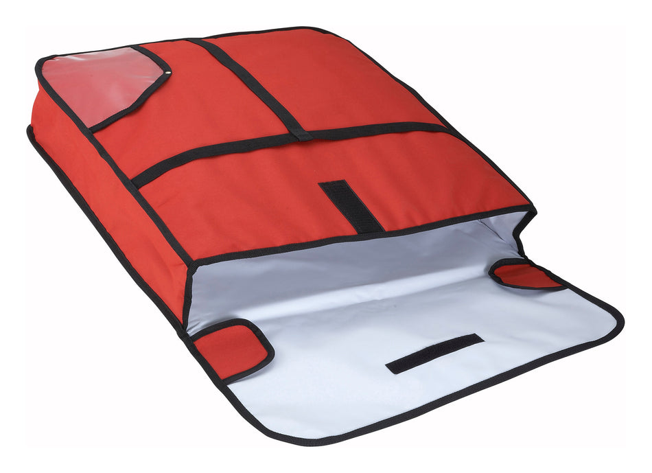 Winco BGPZ-24 24 Inch Pizza Delivery Bag with Insulated Lining Polyester Red